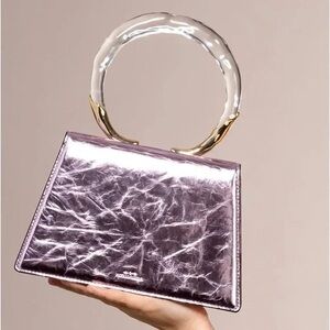 NWT Alexis Bittar Lucite Quad Handbag in Metallic Lilac